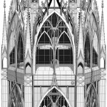 Modell einer gotisch inspirierten Vitrine, Vorderansicht